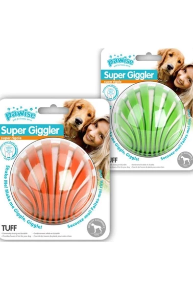 Pawise Süper Giggle Sesli Top Köpek Oyuncağı 8 cm ürün görseli 1