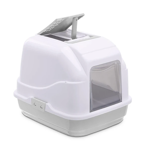 Imac Easy Cat Kapalı Kedi Tuvaleti Gri/beyaz 50x40x40cm ürün görseli 1