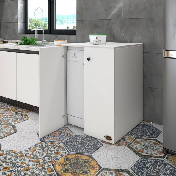 Kenzlife bulaşık&çamaşır&kurutma makinesi dolabı kapaklı nurten byz 90*70*60 banyo ofis ürün görseli 1