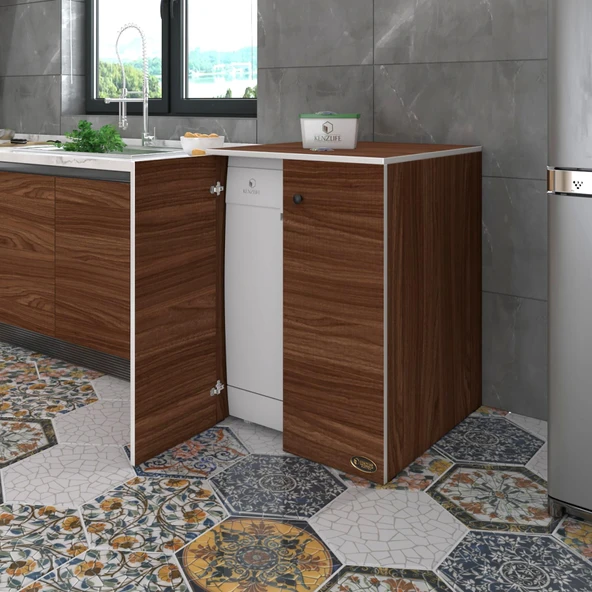 Kenzlife bulaşık&çamaşır&kurutma makinesi dolabı kapaklı nurten cvz 90*70*60 banyo ofis ürün görseli 1