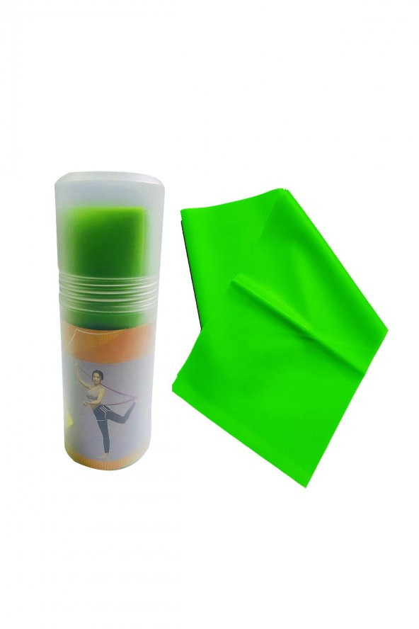 Pilates Bandı Orta Sert 140 x 15 cm Egzersiz Direnç Lastiği Yeşil ürün görseli 1