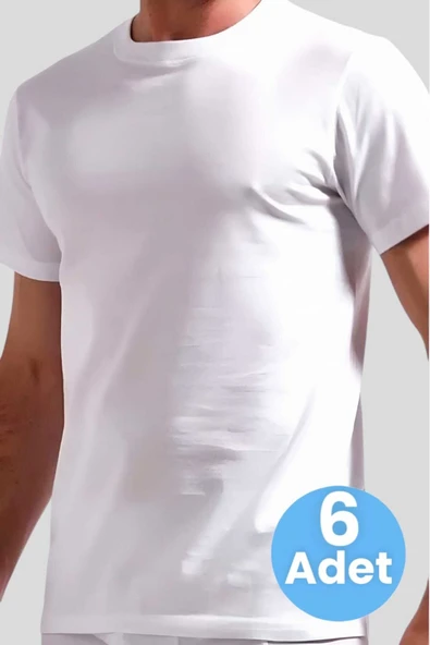 Erkek Sıfır Yaka Pamuklu 6'lı Fanila ürün görseli 1