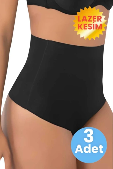Kadın Lazer Kesim İnceltici ve Toparlayıcı String Korse 3'lü Set ürün görseli 1