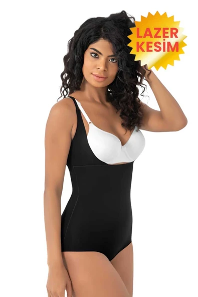 Kadın Lazer Kesim İz Yapmaz Göğüs Destekli Askılı Toparlayıcı Body Slip Korse ürün görseli 1
