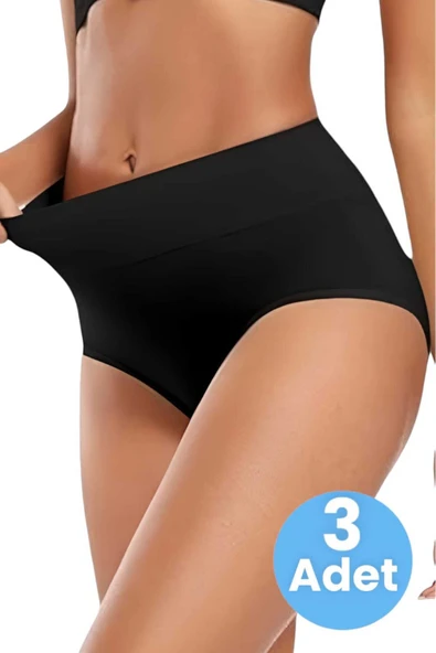 Kadın Dikişsiz Karın Toparlayıcı Slip Külot Korse 3'lü Set ürün görseli 1