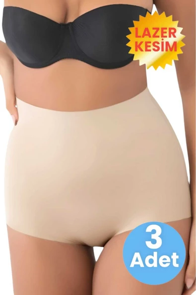 Kadın Lazer Kesim  İnceltici ve Toparlayıcı  Slip Külot Korse 3'lü Set ürün görseli 1