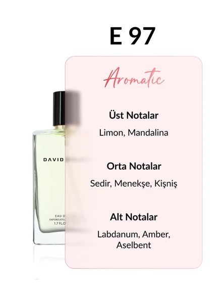 David Walker E97 Bavari 50 ml Erkek Parfüm | Aromatic - Resim 2