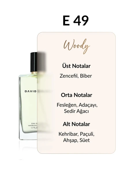 David Walker E49 Centrue 50 ml Erkek Parfüm | Woody - Resim 2