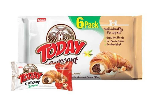 Today Kruvasan Çikolata Vanilyalı 40 Gr. 6 Adet (1 Kutu) ürün görseli 1