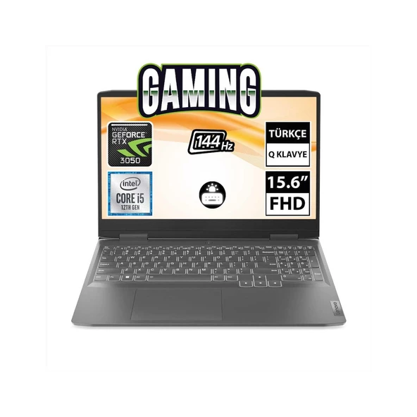 Lenovo LOQ 82XV00SWTX i5-12450H 8GB 512SSD RTX3050 15.6" FullHD W11H Taşınabilir Bilgisayar ürün görseli 1