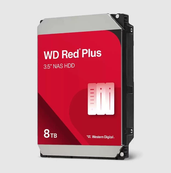 8TB WD RED PLUS SATA3 5640RPM 256MB WD80EFPX ürün görseli 1