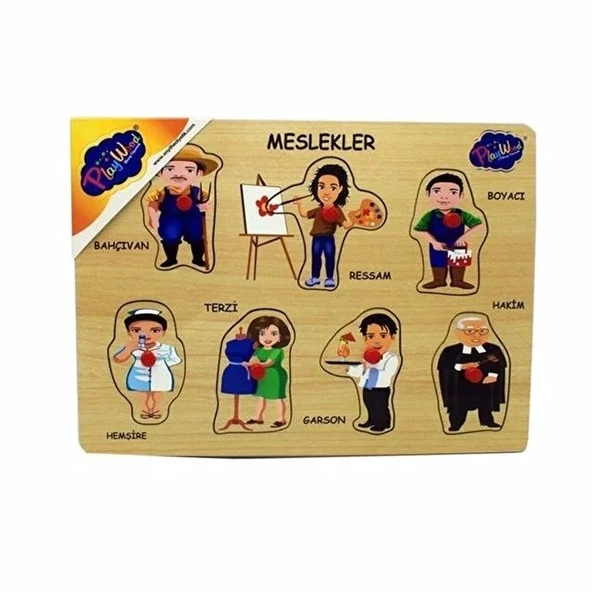 30x22 cm 8 Parça Meslekler Tutmalı Ahşap Oyuncak 1636 ürün görseli 1