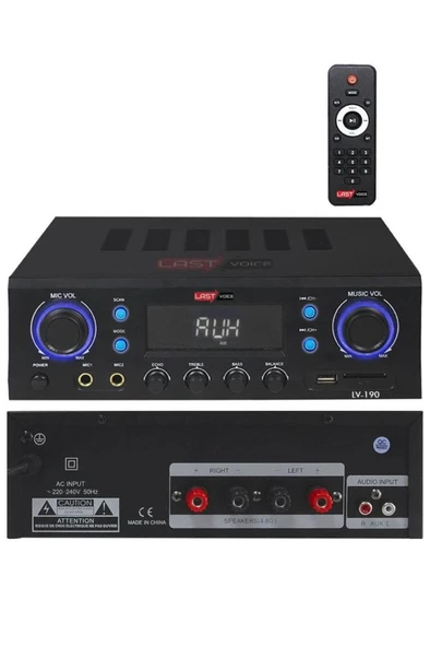 Lastvoice Lv-190 Stereo Mikser Anfi 2x200 Watt Usb Mp3 240V ürün görseli 1