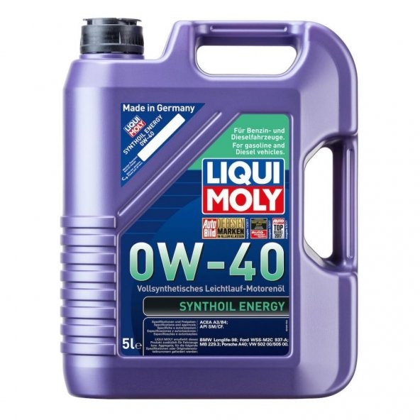 Liqui Moly Synthoil Energy 0W-40 Motor Yağı 5 LT 9515 ürün görseli 1