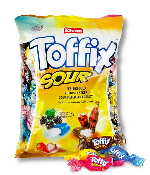 Toffix Sour Mix Şeker 1000 Gr. (1 Poşet) ürün görseli 1