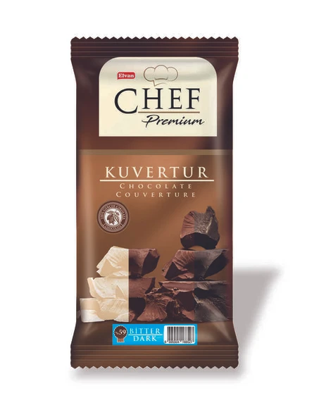 Chef Premium Yüzde 59 Bitter Mini Kuvertür 200 Gr. (1Adet) ürün görseli 1