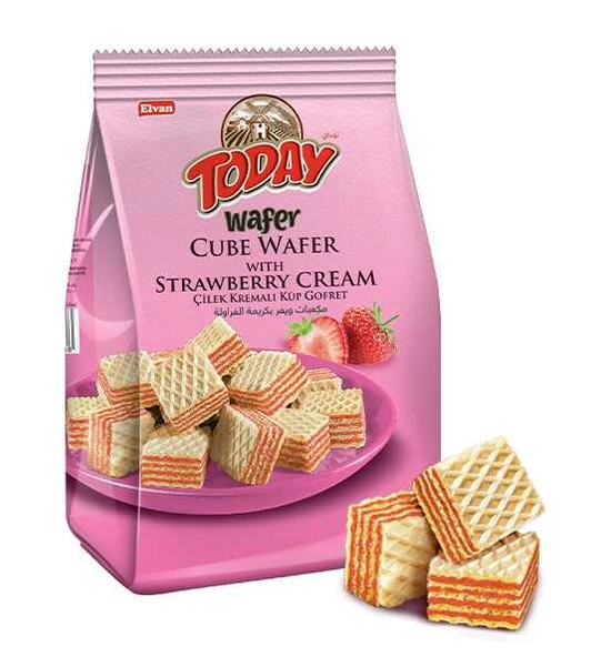 Today Küp Gofret Çilekli 200Gr. (1 Paket) ürün görseli 1