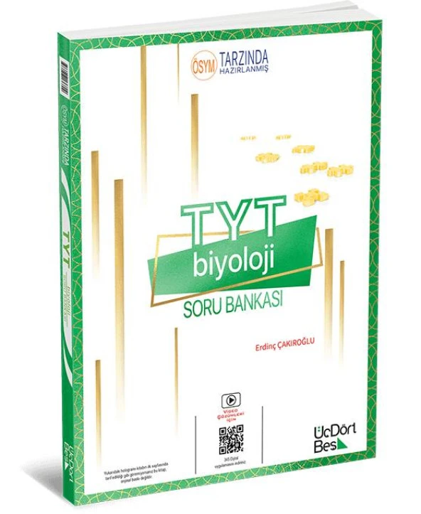 TYT BİYOLOJİ SORU BANKASI - ÜÇDÖRTBEŞ YAYINLARI ürün görseli 1