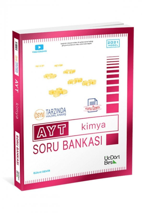 AYT KİMYA SORU BANKASI - ÜÇDÖRTBEŞ YAYINLARI ürün görseli 1