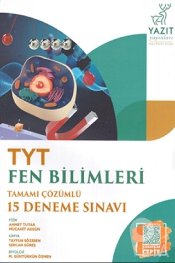 YAZIT YKS TYT FEN BİLİMLERİ TAMAMI ÇÖZÜMLÜ 15 DENEME SINAVI *YENİ* ürün görseli 1