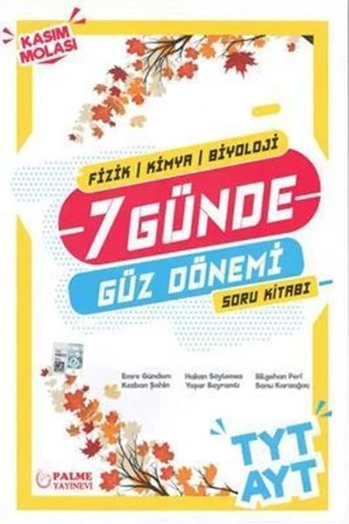 PALME YKS TYT AYT (FKB) 7 GÜNDE GÜZ DÖNEMİ SORU KİTABI *YENİ* ürün görseli 1