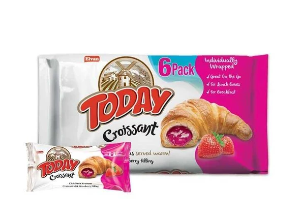 Today Kruvasan Çilekli 40 Gr. 6 Adet (1 Kutu) ürün görseli 1
