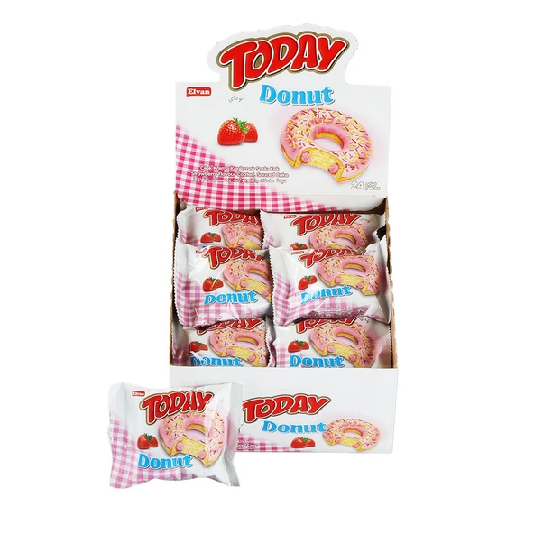 Today Donut Kek Çilekli 35 Gr. 24 Adet (1 Kutu) ürün görseli 1