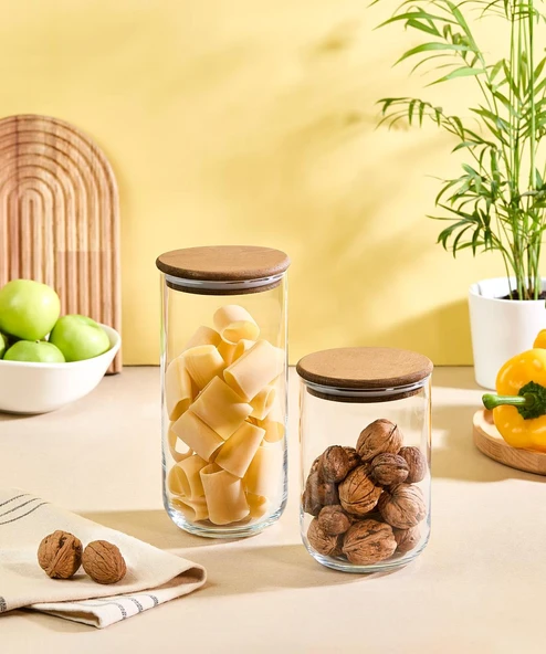 Selka Home 2 Adet Liya Cam Kavanoz ürün görseli 1