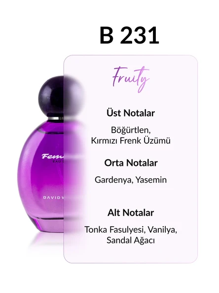 David Walker B231 Sensitive 100 ml Kadın Parfüm | Fruity - Resim 2