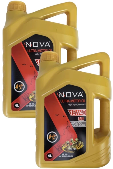Nova 15W-40 SL Mineral Motor Yağı 2 x 4 Litre ürün görseli 1
