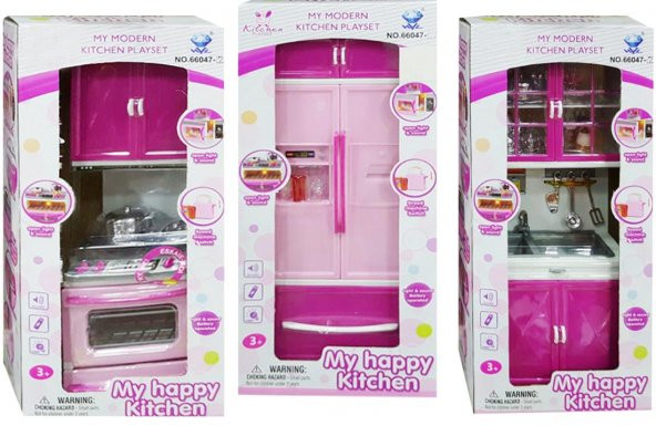 3lü Oyuncak Mutfak Seti Sesli Işıklı-My Happy Kitchen Mutfak ürün görseli 1