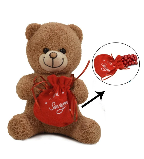 Sevgiliye Özel, Çikolatası ile Romantik Peluş Ayı-30 cm ürün görseli 1