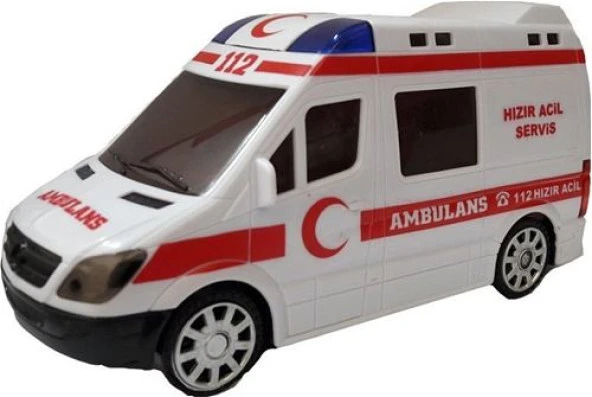 3D Işıklı, Sirenli Çarp Dön Sensörlü Ambulans - Resim 5