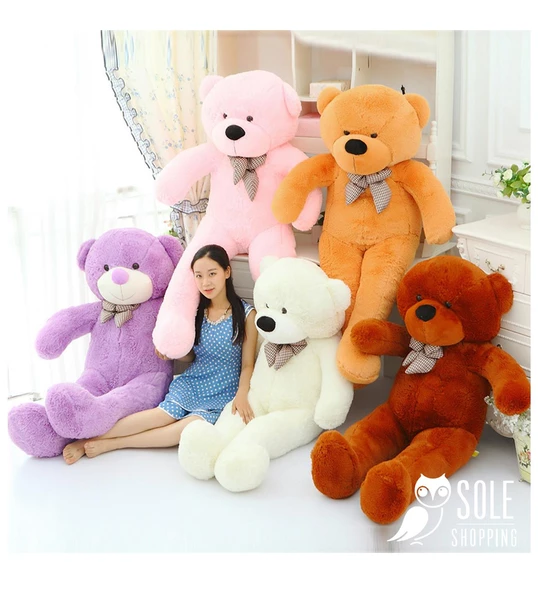 130 cm Papyonlu Sevimli Peluş Ayı - Sevgiliye Özel Hediye ürün görseli 1
