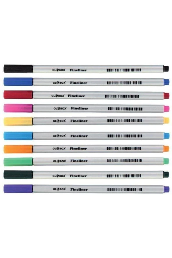 Globox Fineliner İnce Keçe Uçlu Kalem 0.4 mm 10 Renk Pvc Kutu ürün görseli 1