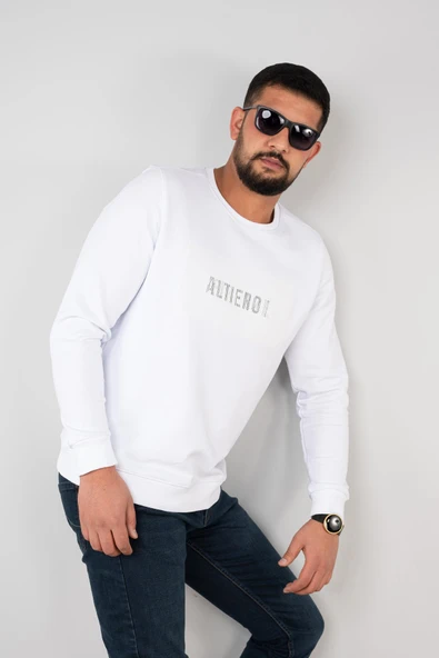 Sıfır Yaka Erkek Sweatshirt - Resim 4