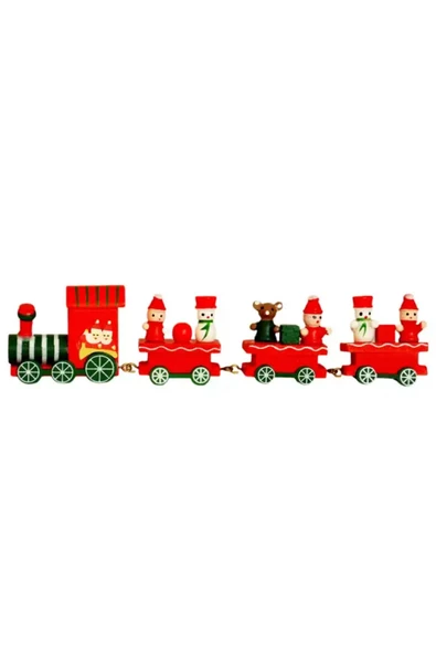 Yılbaşı Dekor Ahşap Süslü Tren - Resim 3