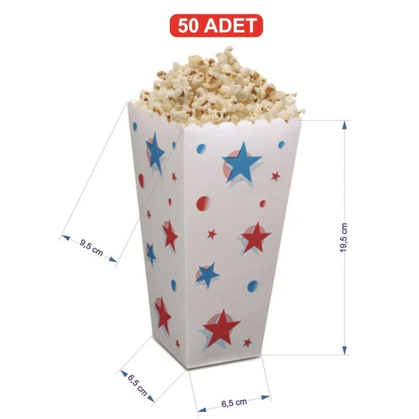 Büyük Karton PopCorn / Mısır Kutusu 50 Adet ürün görseli 1