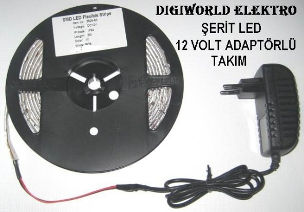 Kırmızı Şerit Led + 12volt Adaptör Set Tak Çalıştır(5METRE) ürün görseli 1