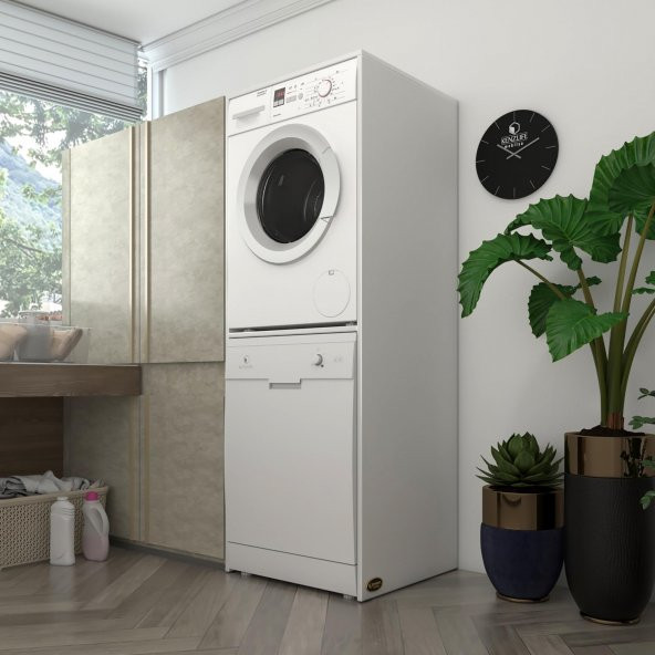 Kenzlife çamaşır-bulaşık makinesi dolabı katinka byz 180X70X60 banyo çift katlı kapaksız arkalıksız ürün görseli 1
