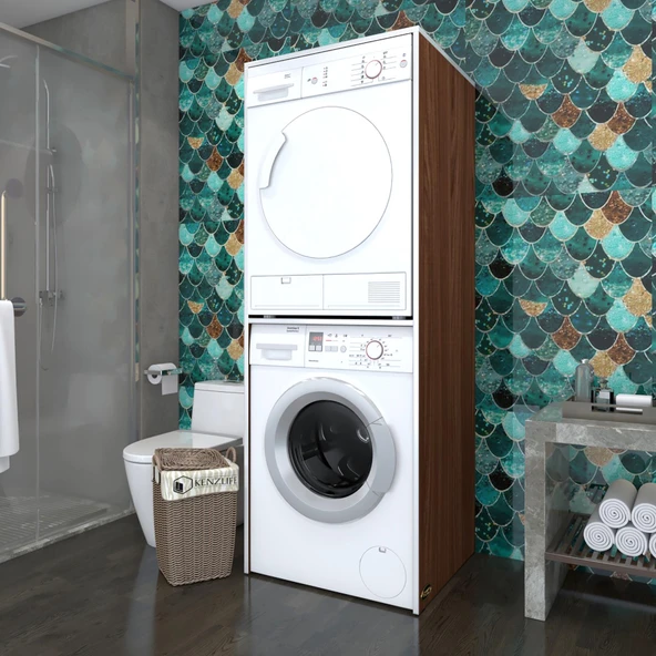 Kenzlife çamaşır-kurutma makinesi dolabı evgeniya cvz 180*70*60 banyo çift katlı kapaksız arkalıksız ürün görseli 1