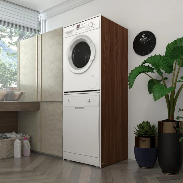 Kenzlife çamaşır-bulaşık makinesi dolabı katinka cvz 180*70*60 banyo çift katlı kapaksız arkalıksız ürün görseli 1