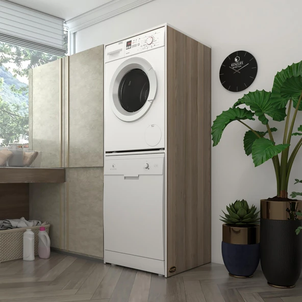 Kenzlife çamaşır-bulaşık makinesi dolabı katinka crd 180*70*60 banyo çift katlı kapaksız arkalıksız ürün görseli 1
