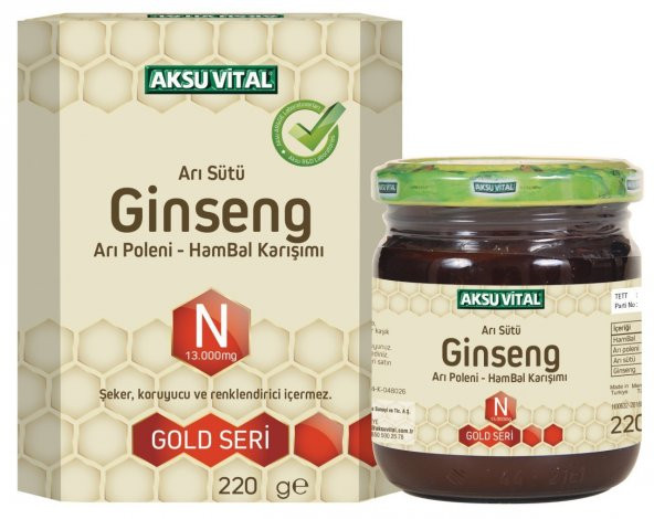 Aksuvital Arı Sütü Bal Polen Ginseng Karışımı Normal Doz ürün görseli 1