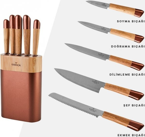 Karaca Maple Rosegold 6 Parça Bıçak Seti ürün görseli 1