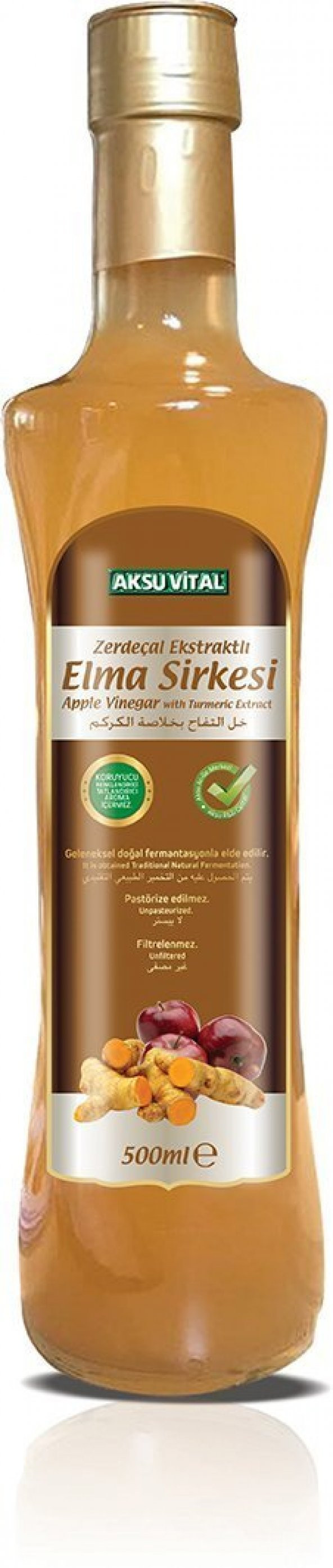 Aksuvital Zerdeçal Ekstratlı Elma Sirkesi 500 ml ürün görseli 1