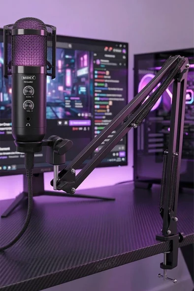 Midex REGARD RGB Set USB Ekholu Oyuncu ve Yayıncı Mikrofonu (Kayıt Gaming Tiktok Twitch Canlı yayın Discord Youtube) ürün görseli 1