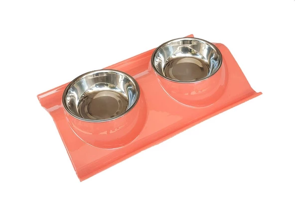 Kedi Köpek Eğimli İkili Mama ve Su Kabı ürün görseli 1