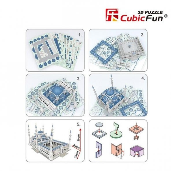 Cubic Fun 3D 321 Parça Puzzle Sultan Ahmet Camii - Resim 3