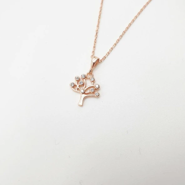 Minik Boy Hayat Ağacı Gümüş Kolye - Resim 11